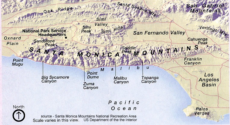 santa monica mts. map